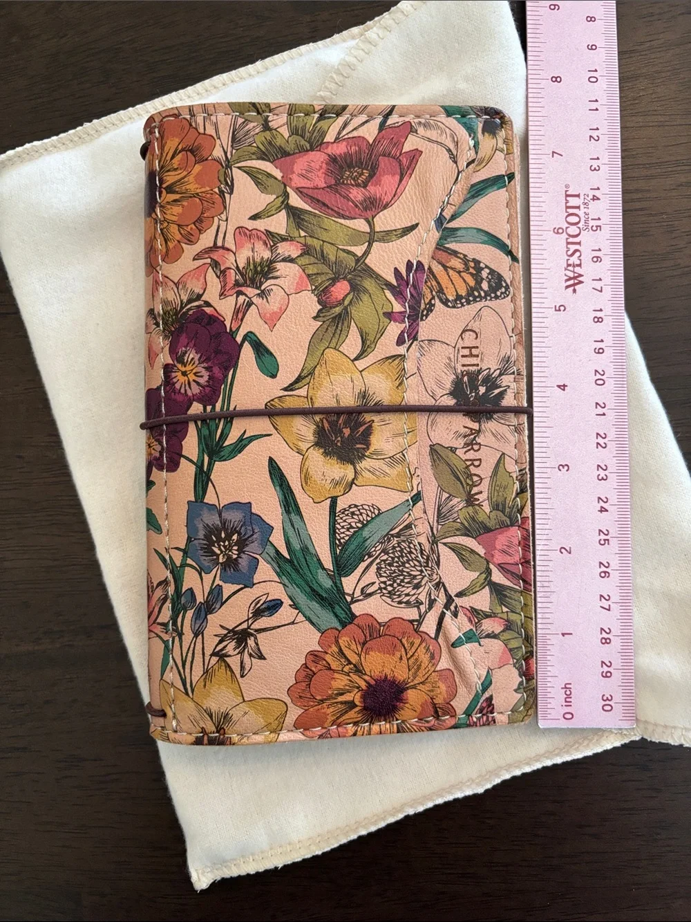 Chic Sparrow Sidekick Vintage Floral Leather Personal Size Cover Like New - Picture 9 of 16